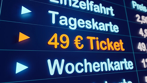 Anzeige mit Verweis auf das 49-Euro-Ticket